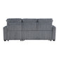 9649DG*SC - (3)3-Piece Reversible Sectional with Pull-out Bed and Hidden Storage