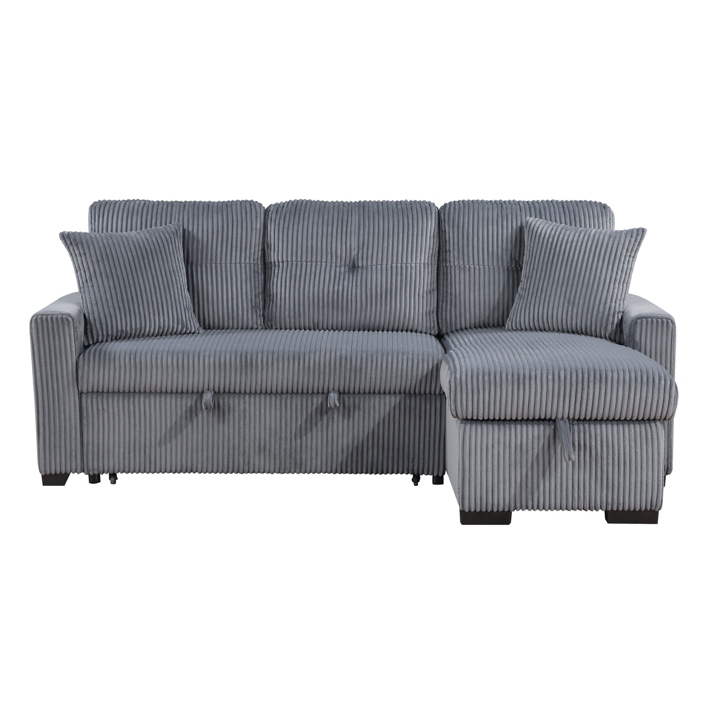 9649DG*SC - (3)3-Piece Reversible Sectional with Pull-out Bed and Hidden Storage