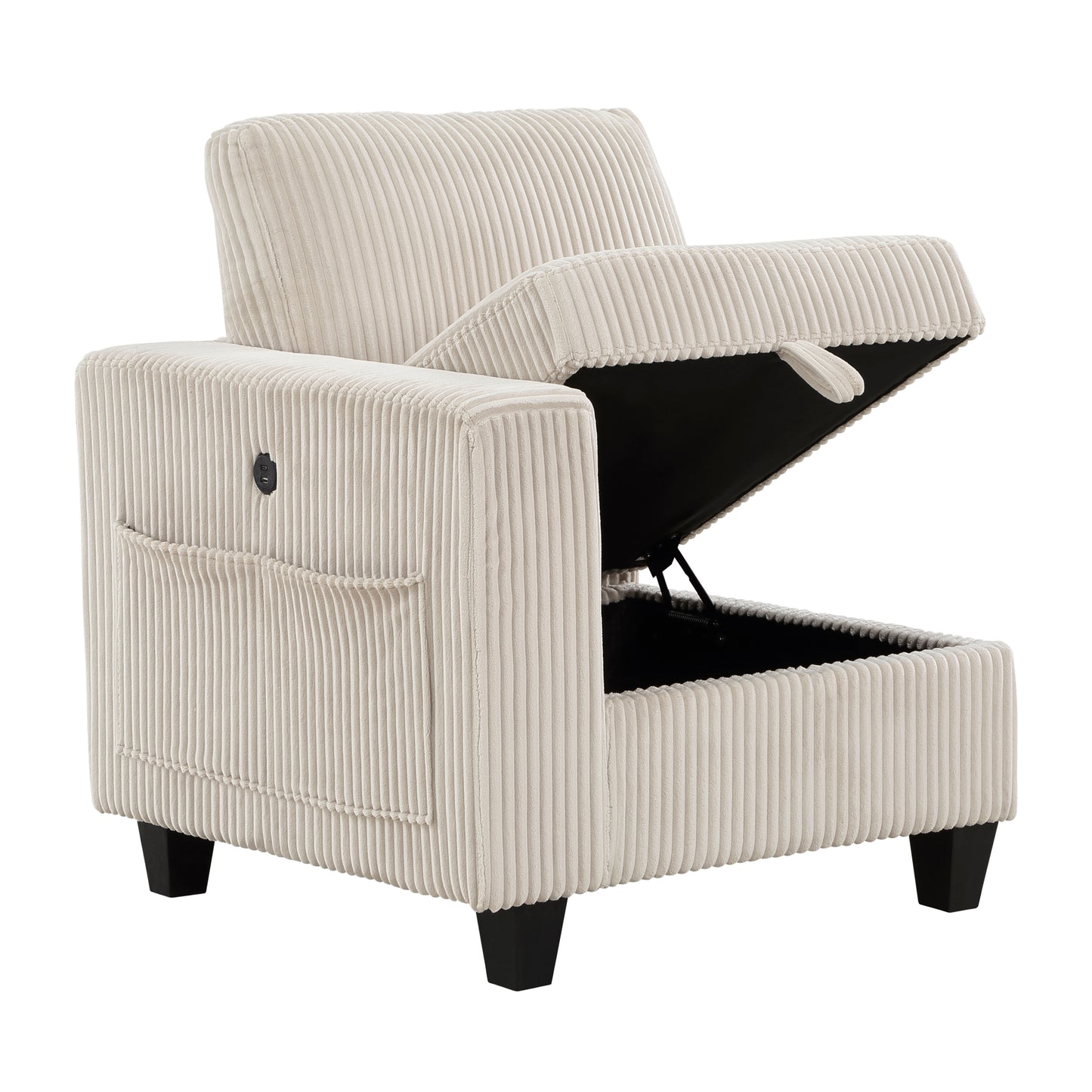 9650BE-2* - (2)Love Seat with Storage, Storage Pouches and Charging Ports