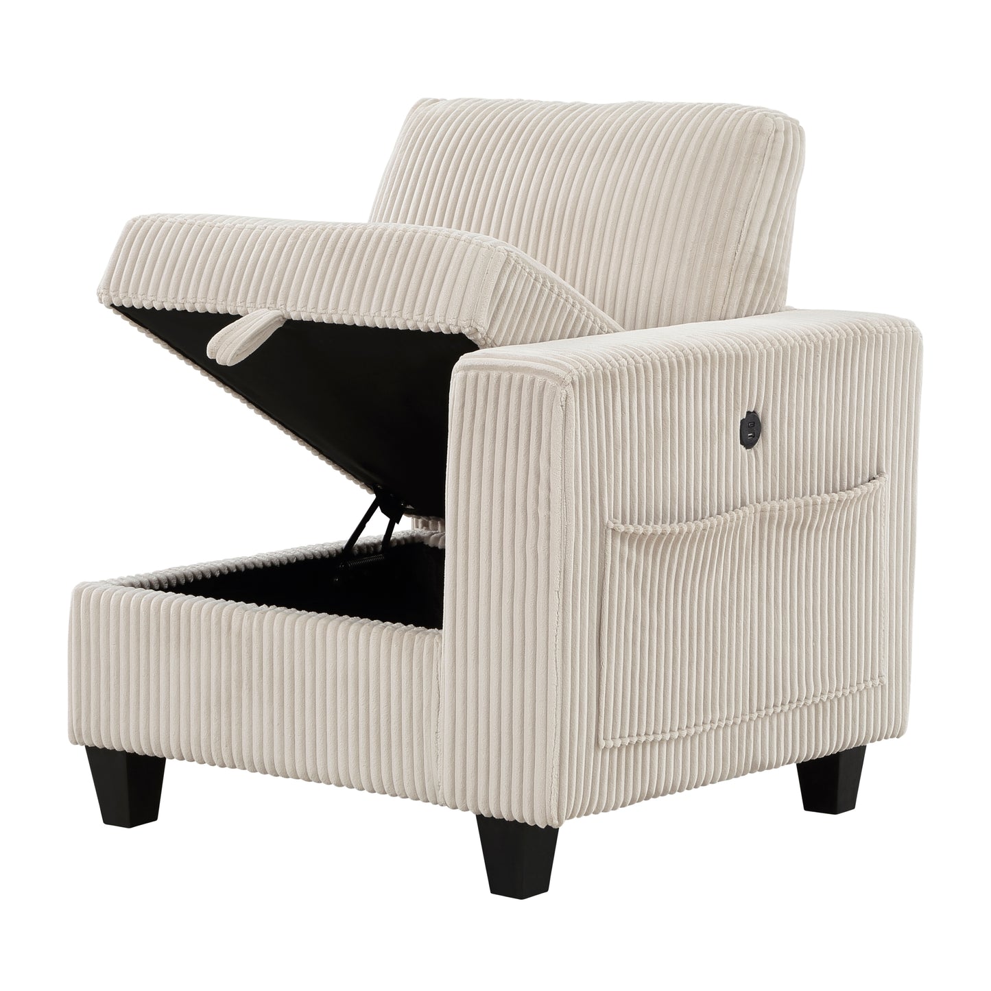 9650BE-2* - (2)Love Seat with Storage, Storage Pouches and Charging Ports
