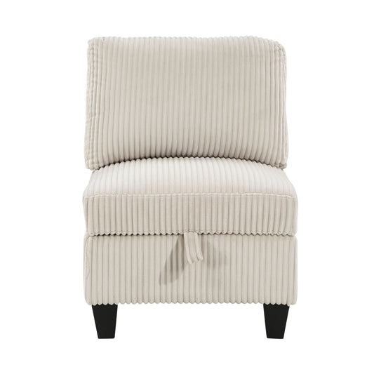 9650NBE-AC - Armless Chair with Storage