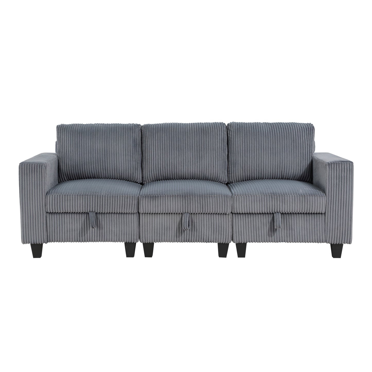 9650NDG-3* - (3)Sofa with Storage, Storage Pouches and Charging Ports