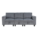 9650NDG-3* - (3)Sofa with Storage, Storage Pouches and Charging Ports