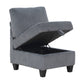 9650NDG-AC - Armless Chair with Storage
