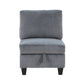 9650NDG*6SC - (6)6-Piece Sectional with Storage, Storage Pouches and Charging Ports
