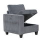 9650NDG*7SC - (7)7-Piece Sectional with Storage, Storage Pouches and Charging Ports