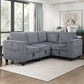 9650NDG*4SC - (4)4-Piece Sectional with Storage, Storage Pouches and Charging Ports