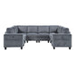 9650NDG*8SC - (8)8-Piece Sectional with Storage, Storage Pouches and Charging Ports