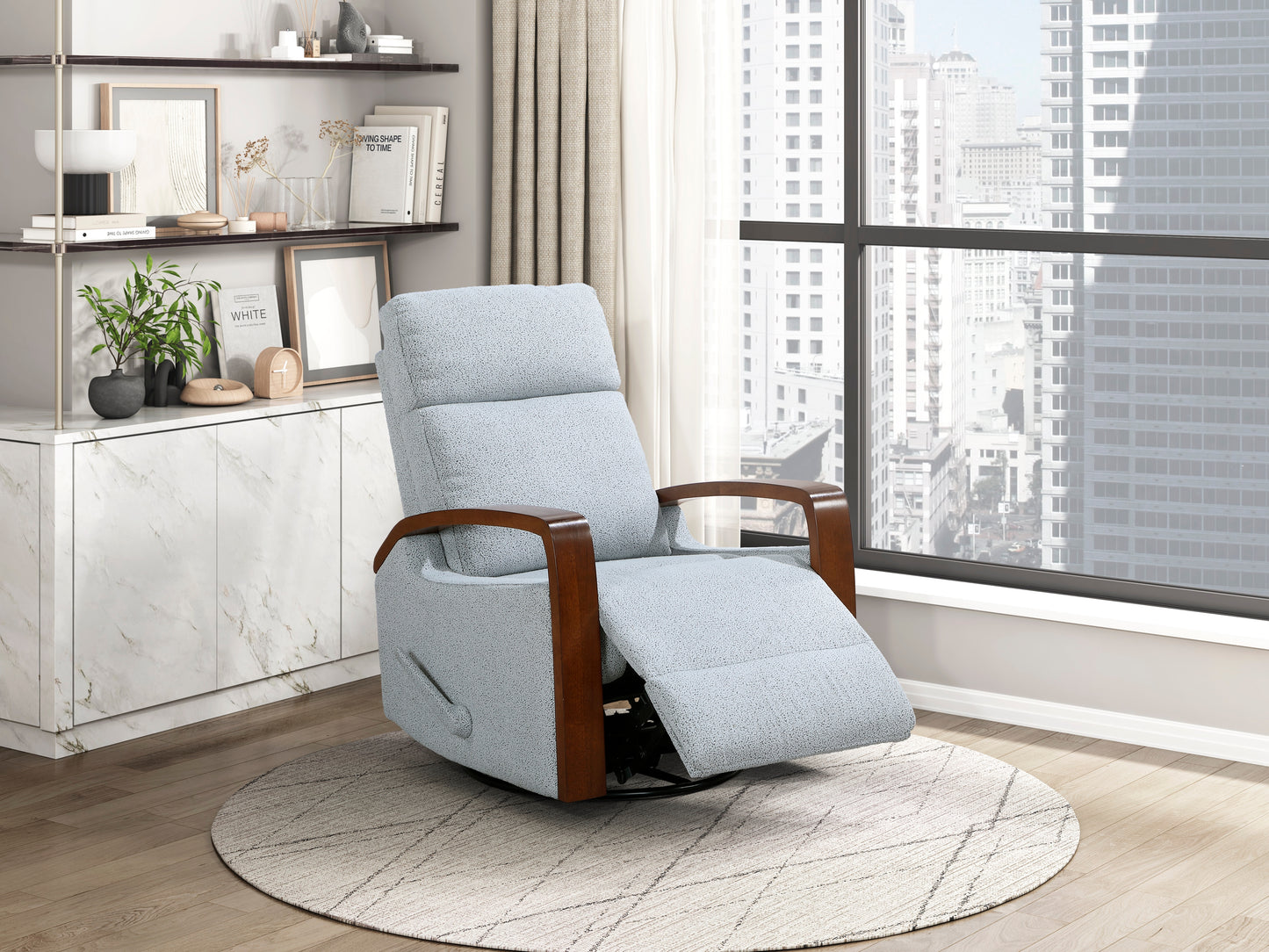 9659GRY-1 - Swivel Glider Reclining Chair
