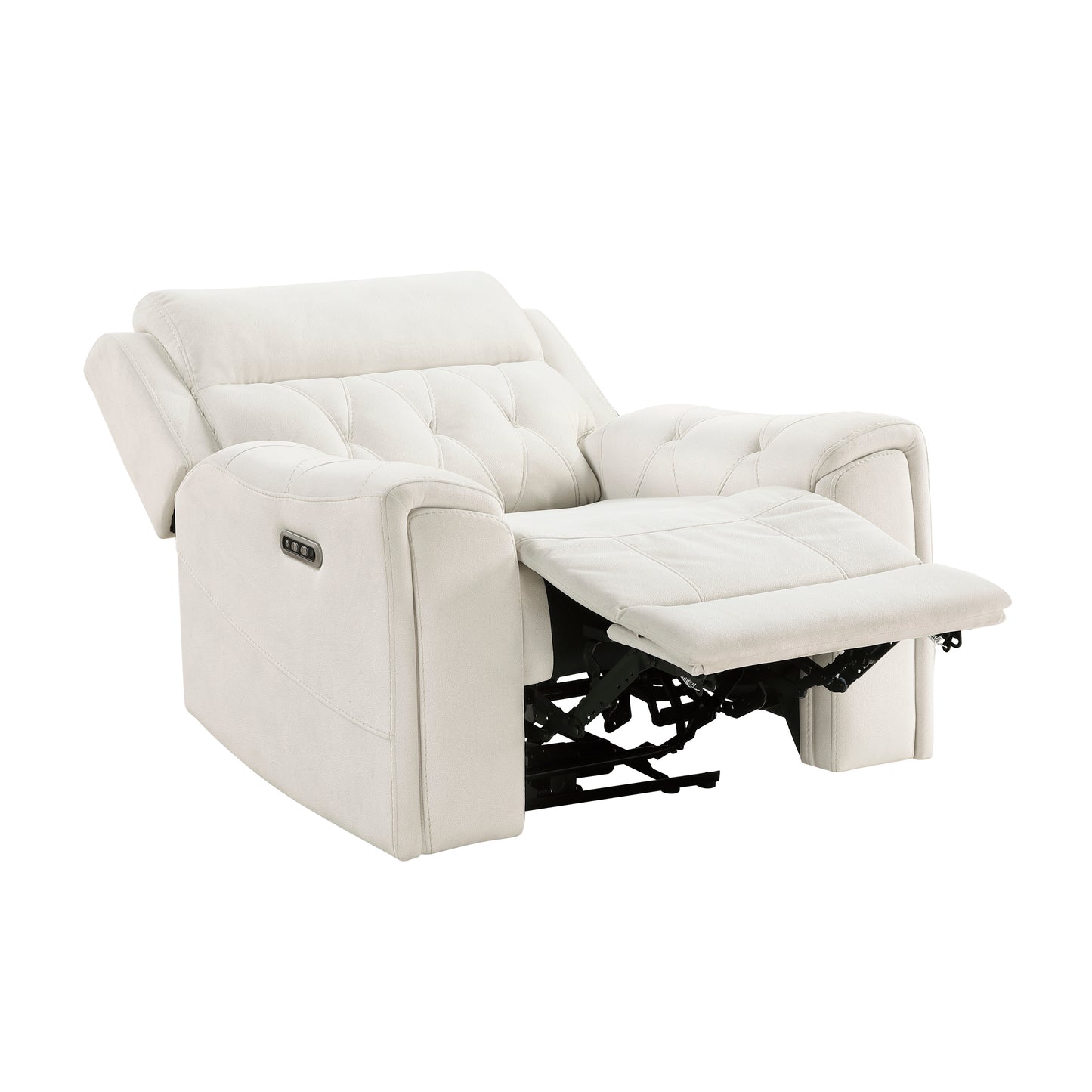 9670BE-1PWH - Power Reclining Chair with Power Headrest, Hidden Arms Cup Holders and Charging Ports