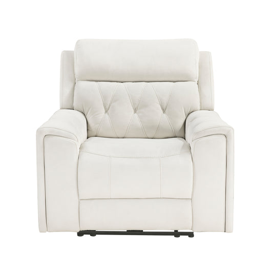 9670BE-1PWH - Power Reclining Chair with Power Headrest, Hidden Arms Cup Holders and Charging Ports