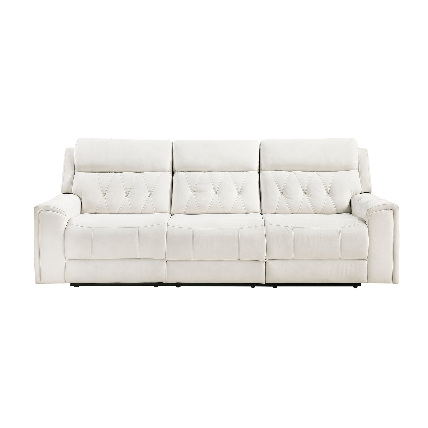 9670BE-3PWH - Power Double Reclining Sofa with Power Headrests, Hidden Arms Cup Holders and Charging Ports