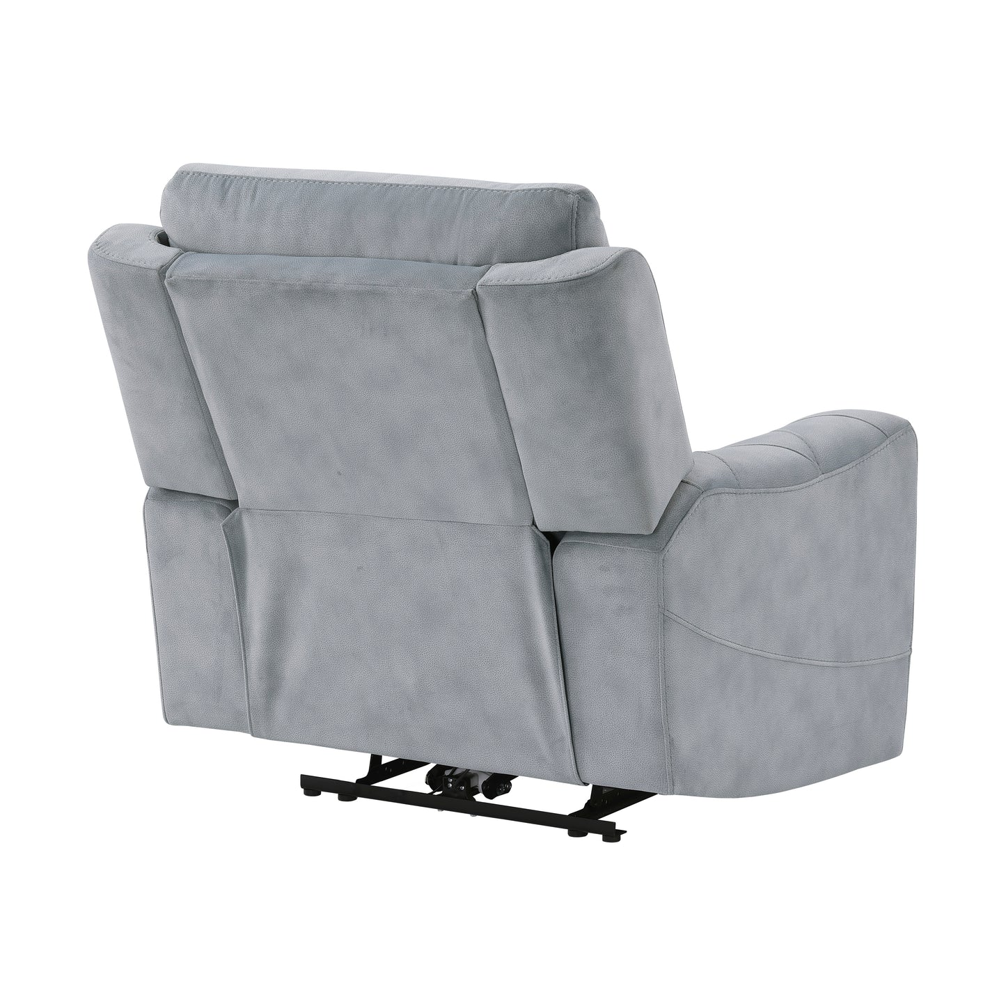 9670GY-1PWH - Power Reclining Chair with Power Headrest, Hidden Arms Cup Holders and Charging Ports