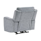9670GY-1PWH - Power Reclining Chair with Power Headrest, Hidden Arms Cup Holders and Charging Ports