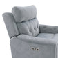 9670GY-3PWH - Power Double Reclining Sofa with Power Headrests, Hidden Arms Cup Holders and Charging Ports