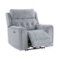 9670GY-1PWH - Power Reclining Chair with Power Headrest, Hidden Arms Cup Holders and Charging Ports