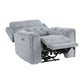 9670GY-1PWH - Power Reclining Chair with Power Headrest, Hidden Arms Cup Holders and Charging Ports