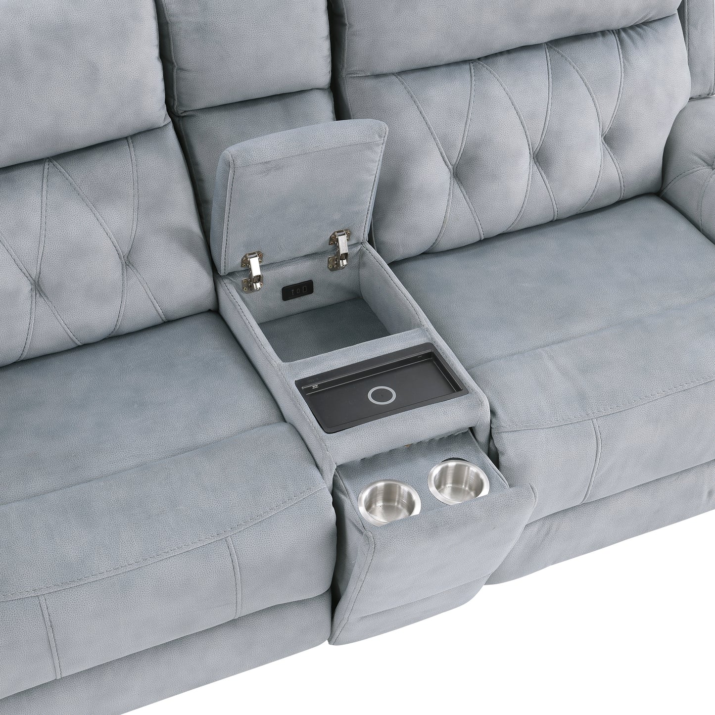 9670GY*2PWH - 2pc Set: Sofa, Love (Power)