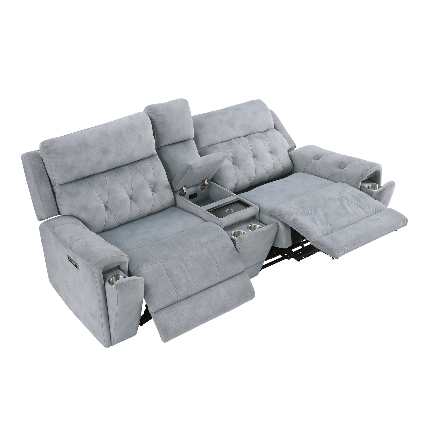 9670GY*2PWH - 2pc Set: Sofa, Love (Power)