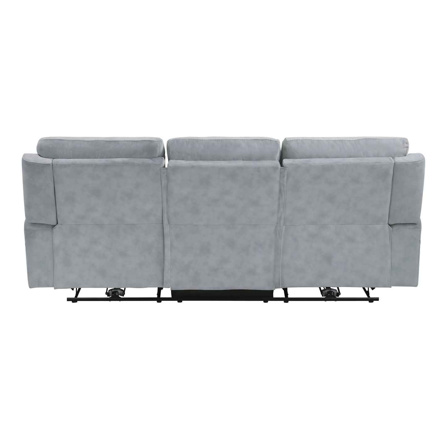 9670GY-3PWH - Power Double Reclining Sofa with Power Headrests, Hidden Arms Cup Holders and Charging Ports