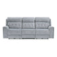 9670GY-3PWH - Power Double Reclining Sofa with Power Headrests, Hidden Arms Cup Holders and Charging Ports