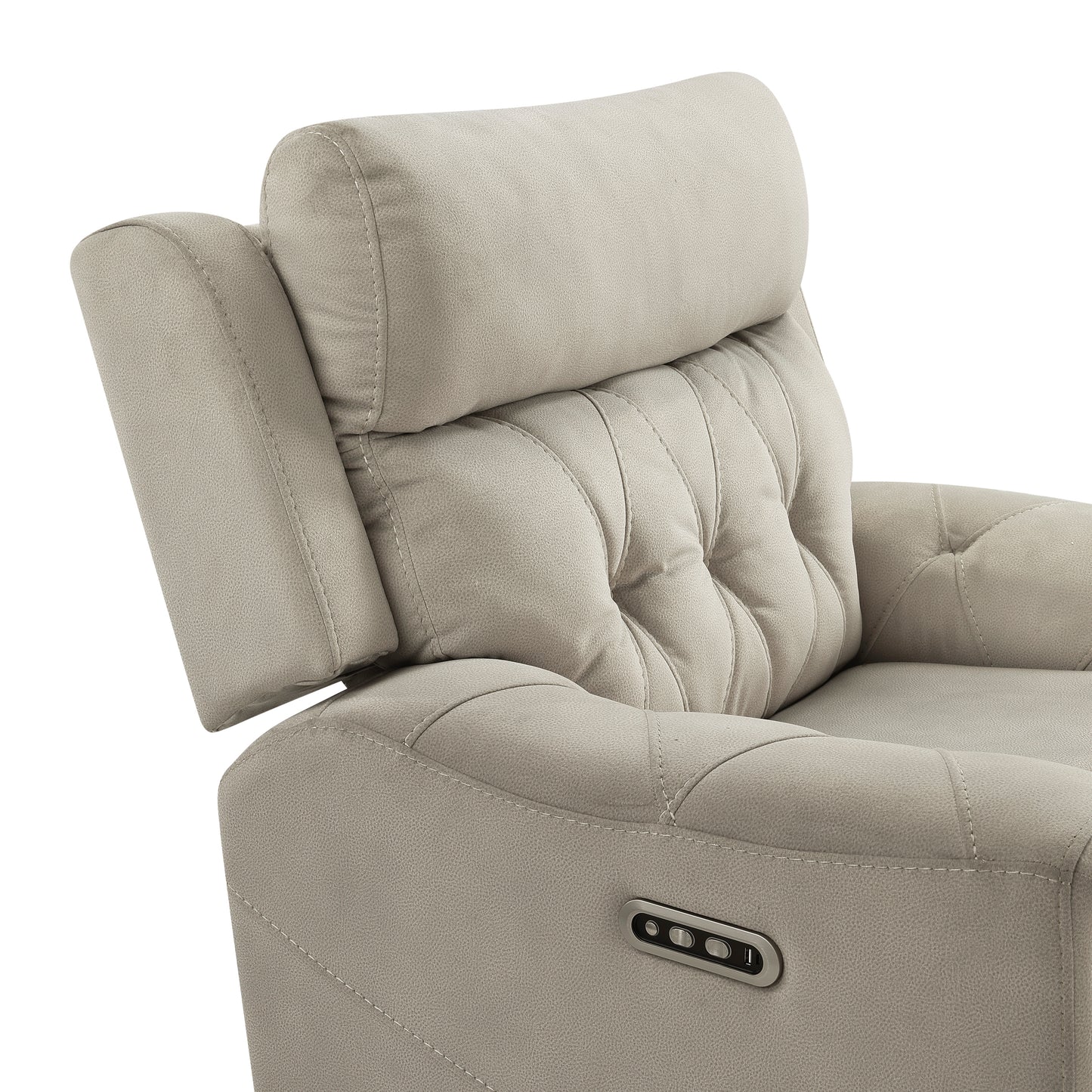 9670TP-1PWH - Power Reclining Chair with Power Headrest, Hidden Arms Cup Holders and Charging Ports