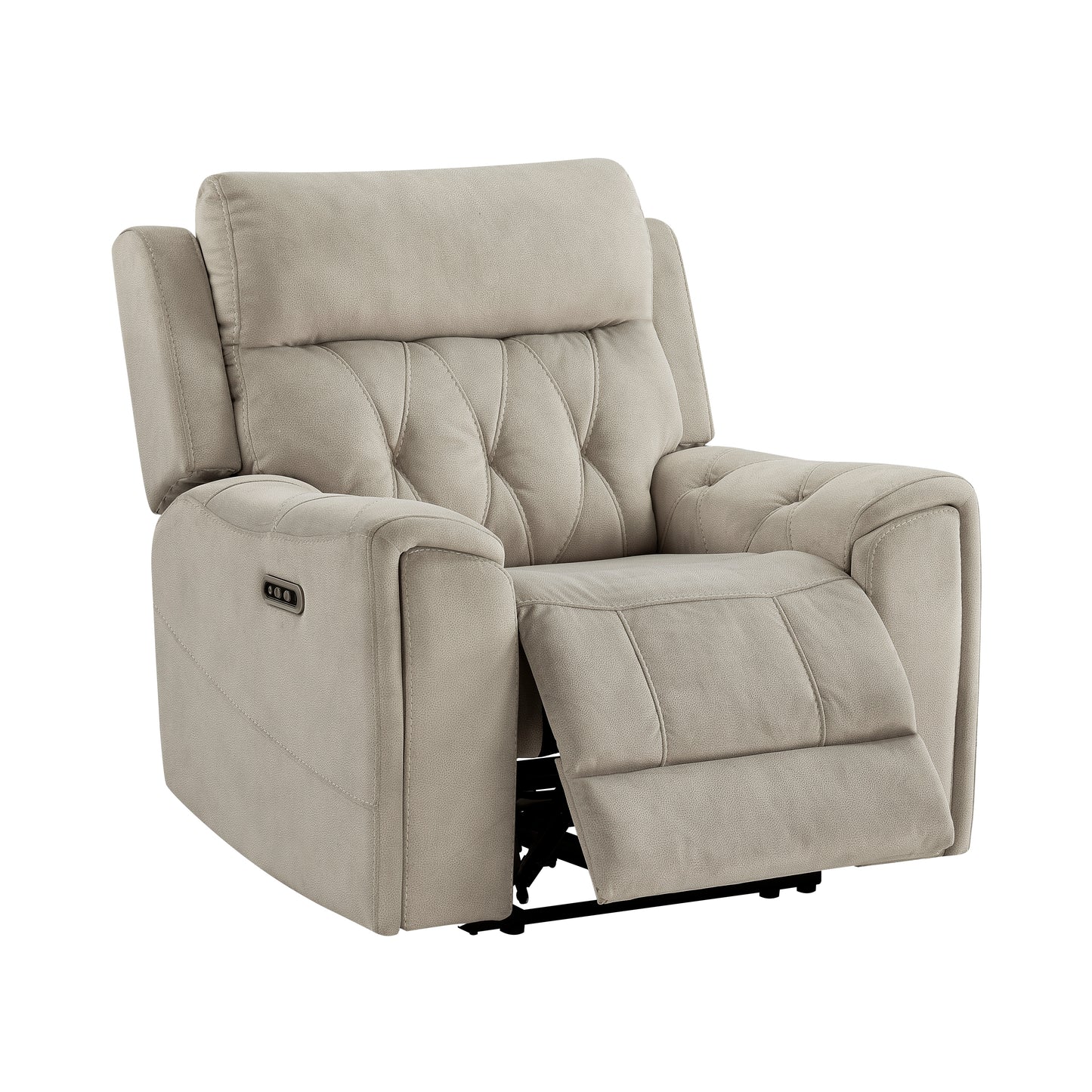 9670TP-1PWH - Power Reclining Chair with Power Headrest, Hidden Arms Cup Holders and Charging Ports