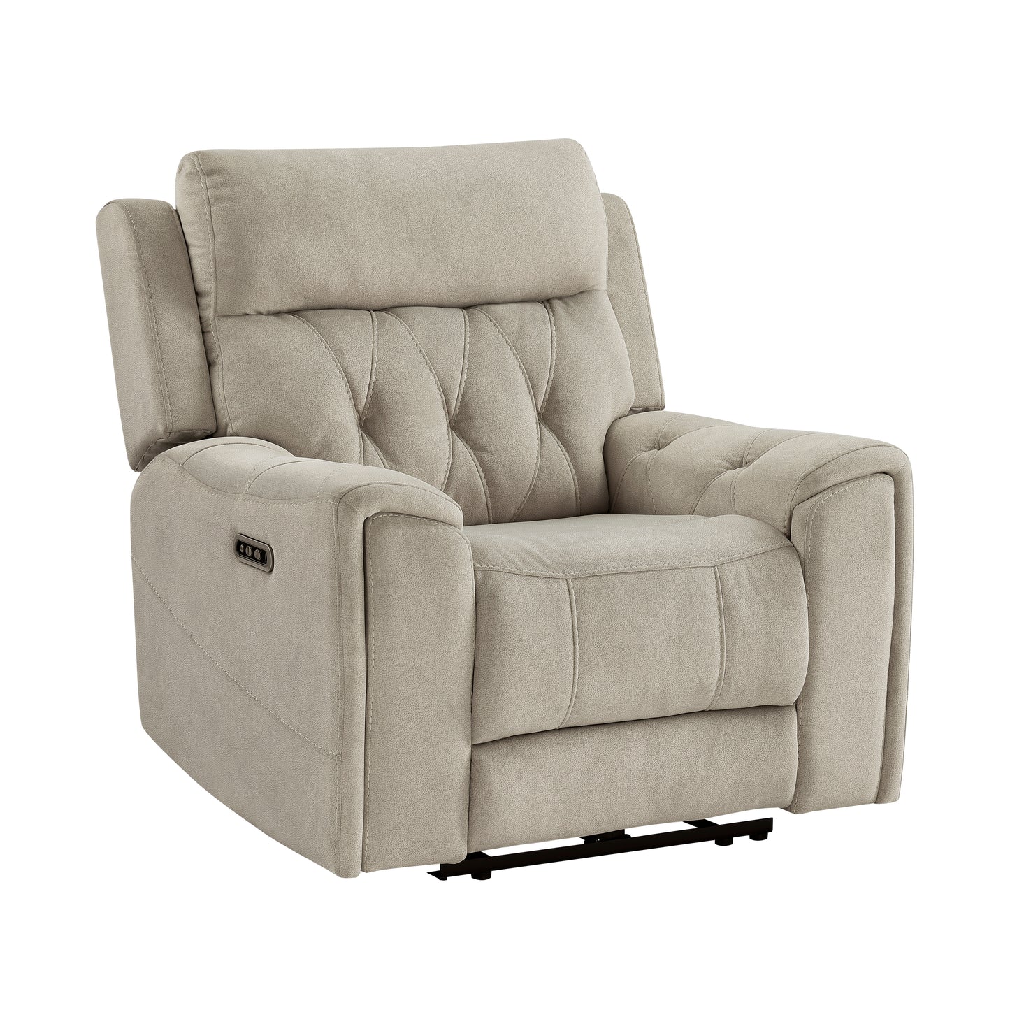 9670TP-1PWH - Power Reclining Chair with Power Headrest, Hidden Arms Cup Holders and Charging Ports