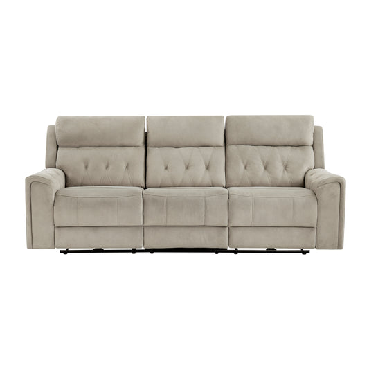 9670TP-3PWH - Power Double Reclining Sofa with Power Headrests, Hidden Arms Cup Holders and Charging Ports