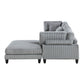 9688GY*42CRACOT - (4)4-Piece Modular Sectional with Ottoman