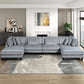 9688GY*62CR2AC2OT - (6)6-Piece Modular Sectional with Ottomans