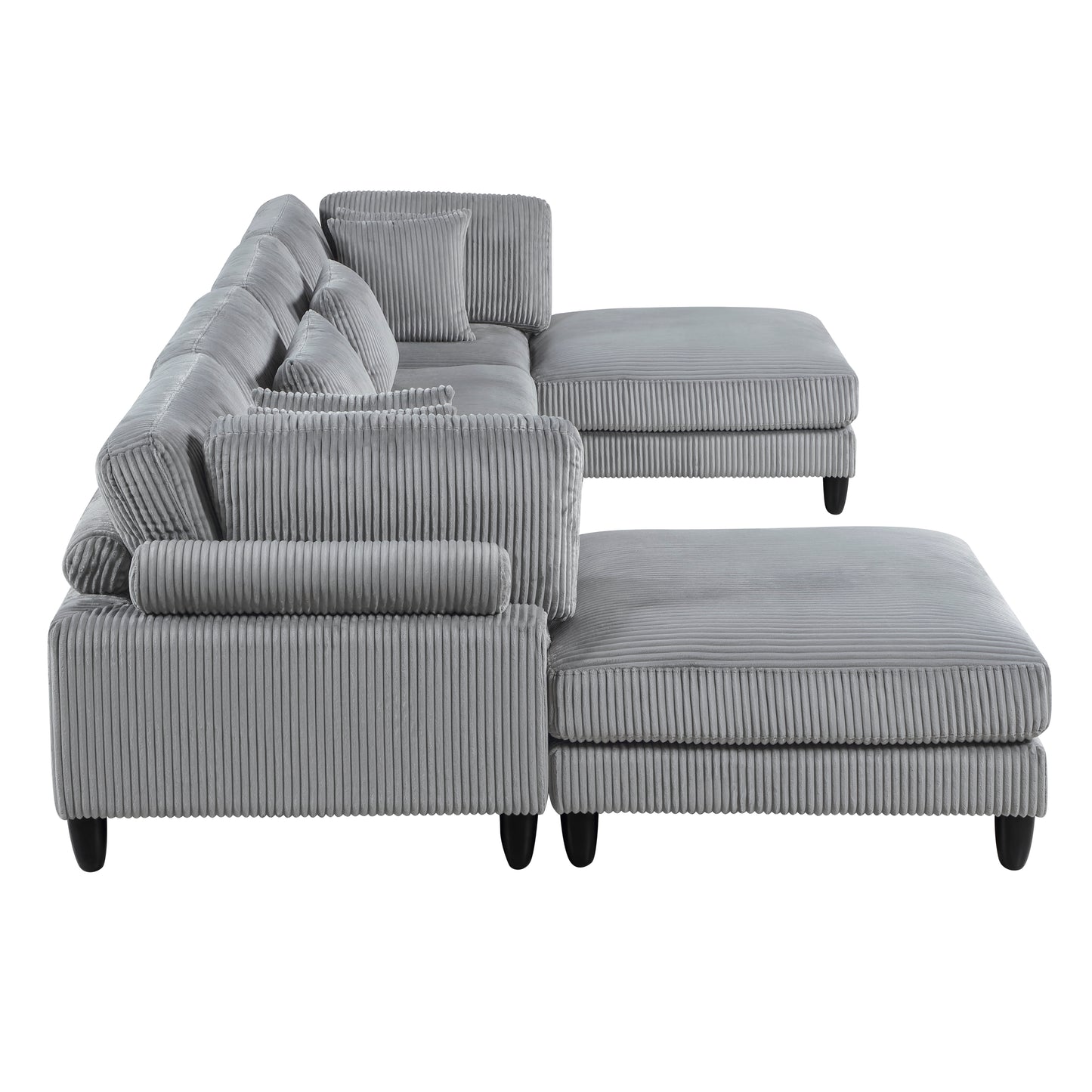 9688GY*62CR2AC2OT - (6)6-Piece Modular Sectional with Ottomans