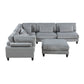 9688GY*62CR3ACOT - (6)6-Piece Modular Sectional with Ottoman