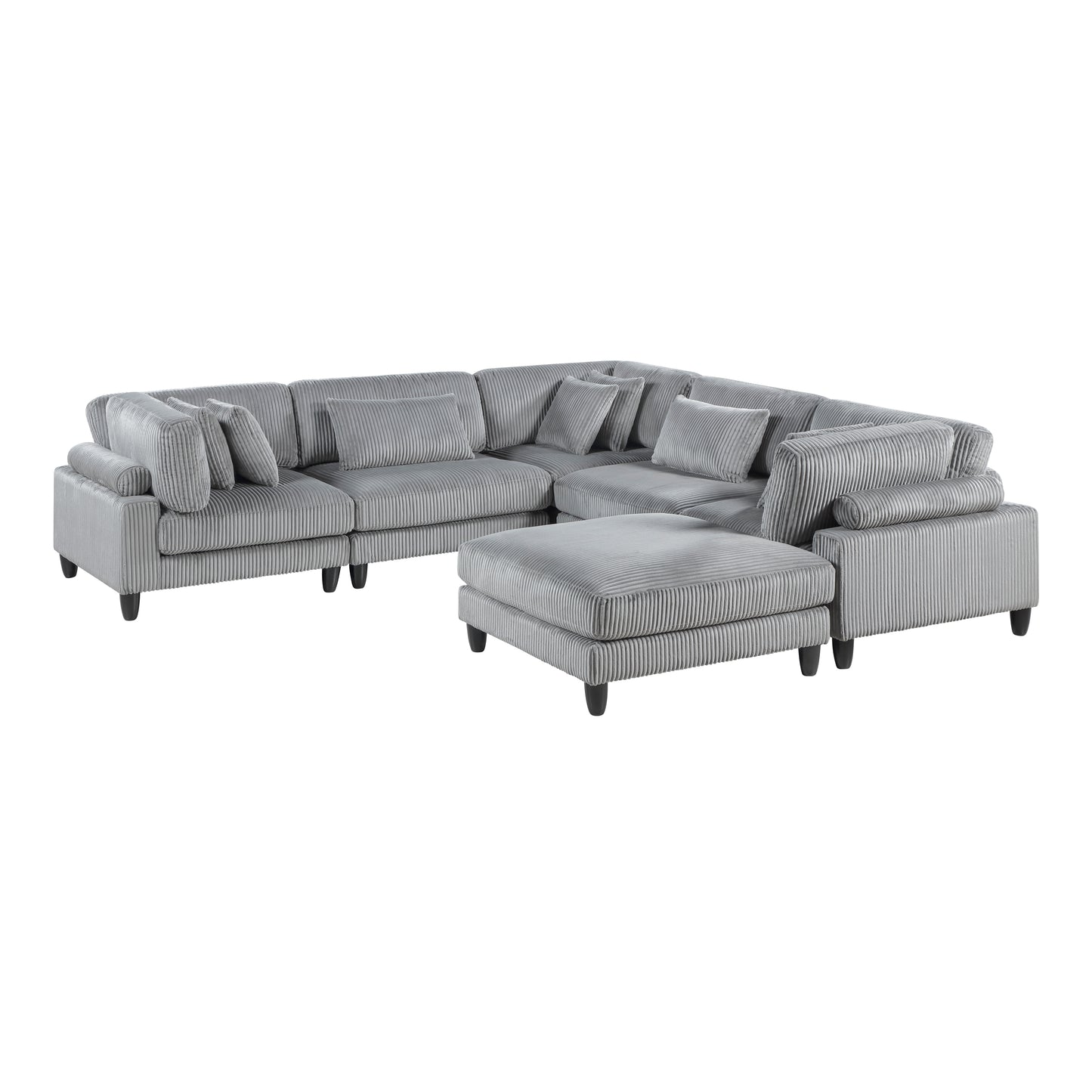 9688GY*63CR2ACOT - (6)6-Piece Modular Sectional with Ottoman