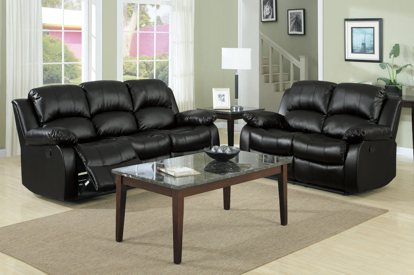 9700BLK-2 - Double Reclining Love Seat