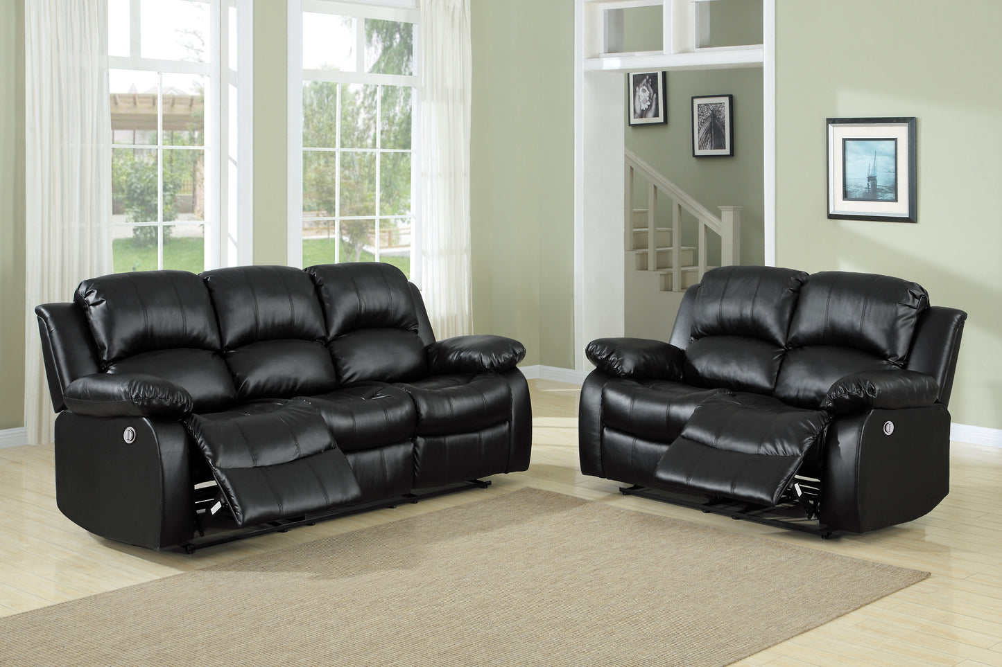 9700BLK-2 - Double Reclining Love Seat