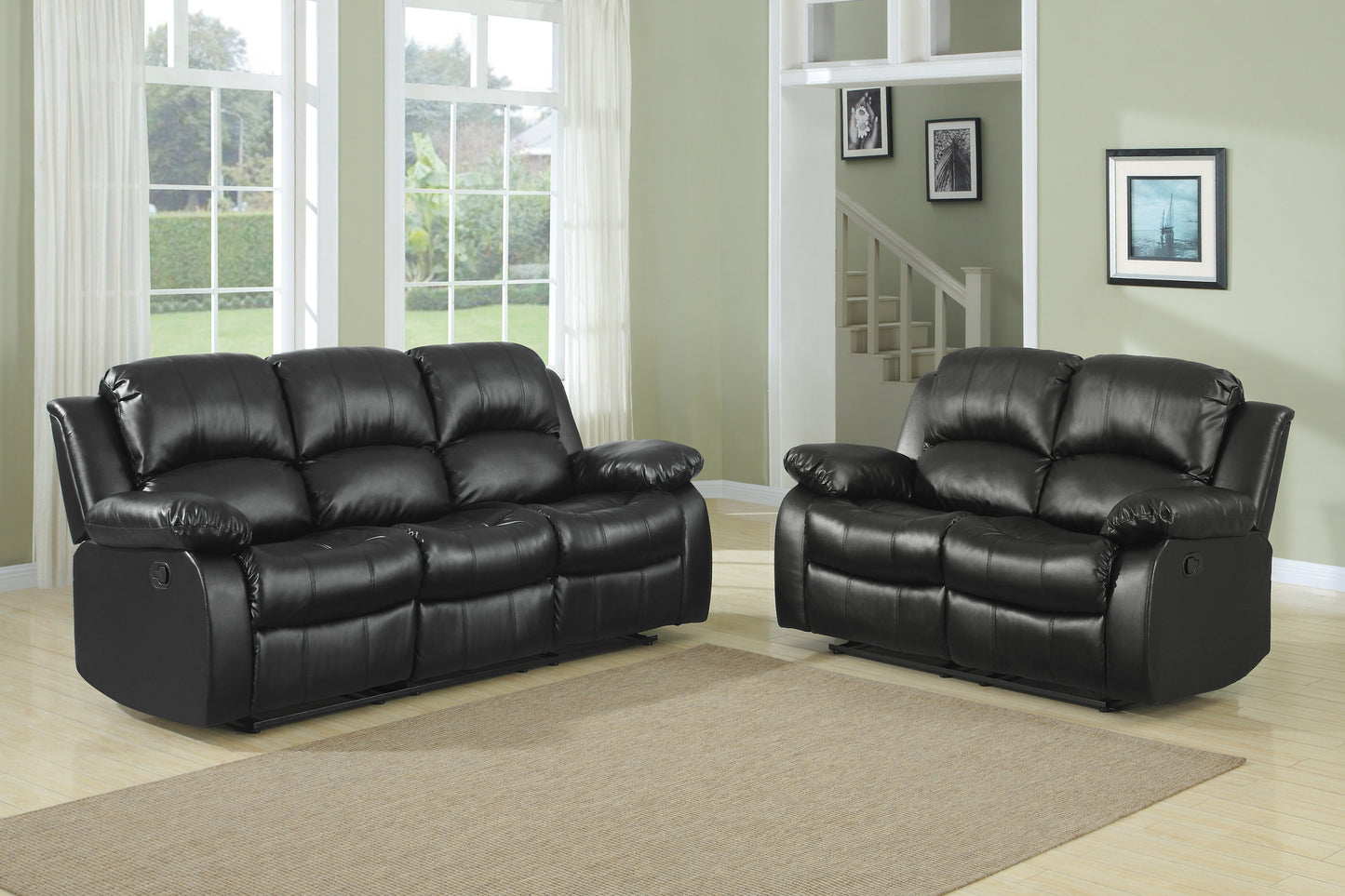9700BLK-2 - Double Reclining Love Seat
