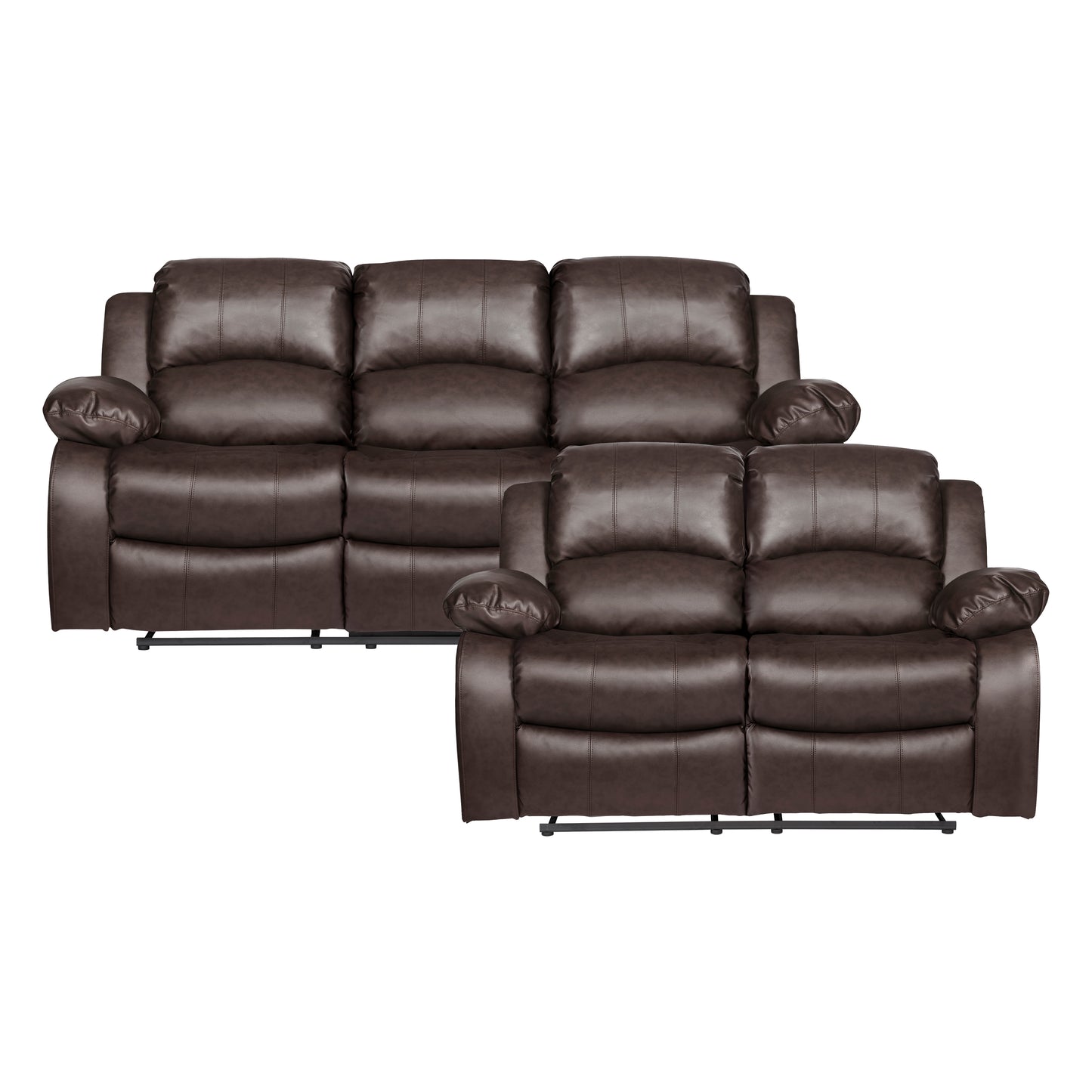 9700BRW*2 - 2pc Set: Sofa, Love