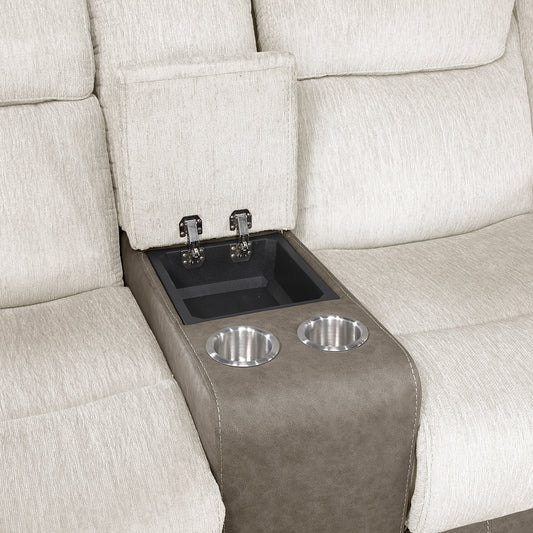 9703BE-2 - Double Reclining Love Seat with Center Console
