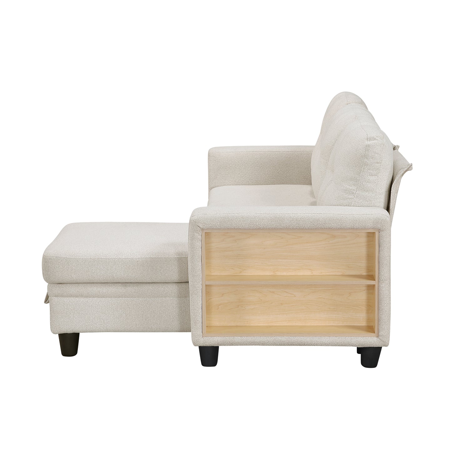 9705BE*32AVC - (3)Sectional with Reversible Chaise, Pull-out Bed, Shelves and Charging Ports