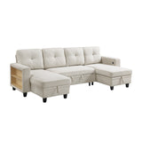 9705BE*42AVC - (4)Sectional with Two Chaises, Pull-out Bed, Shelves and Charging Ports
