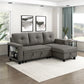 9705DB*32AVC - (3)Sectional with Reversible Chaise, Pull-out Bed, Shelves and Charging Ports