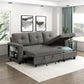9705DB*32AVC - (3)Sectional with Reversible Chaise, Pull-out Bed, Shelves and Charging Ports