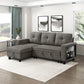 9705DB*32AVC - (3)Sectional with Reversible Chaise, Pull-out Bed, Shelves and Charging Ports