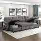 9705DB*42AVC - (4)Sectional with Two Chaises, Pull-out Bed, Shelves and Charging Ports