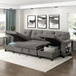 9705DB*42AVC - (4)Sectional with Two Chaises, Pull-out Bed, Shelves and Charging Ports