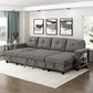 9705DB*42AVC - (4)Sectional with Two Chaises, Pull-out Bed, Shelves and Charging Ports