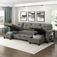 9705DB*42AVC - (4)Sectional with Two Chaises, Pull-out Bed, Shelves and Charging Ports