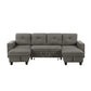 9705DB*42AVC - (4)Sectional with Two Chaises, Pull-out Bed, Shelves and Charging Ports