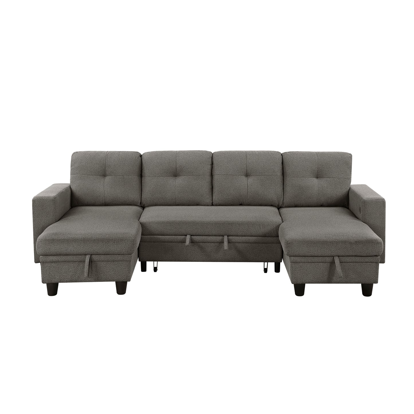 9705DB*42AVC - (4)Sectional with Two Chaises, Pull-out Bed, Shelves and Charging Ports